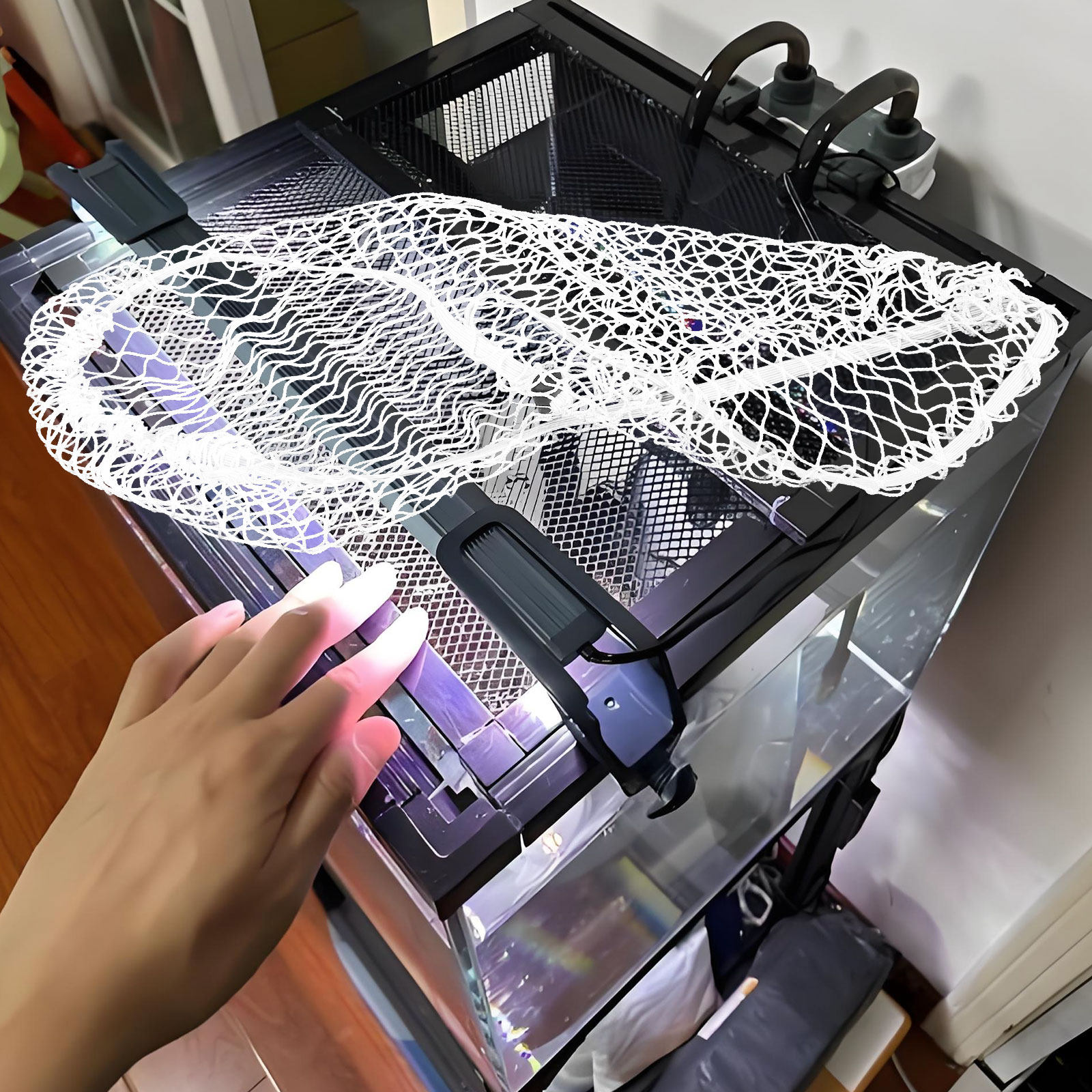 40x20cm Aquarium Mesh Net Cove - Screen Top Mesh ulasan dan harga